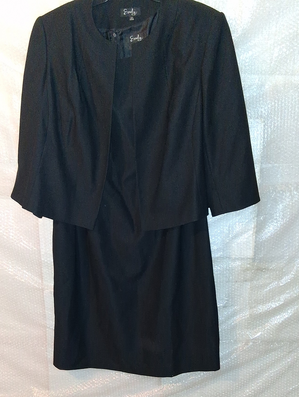Emily Size 24W Black 2 Piece Dress & Croppd Jacket
